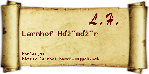 Larnhof Hümér névjegykártya